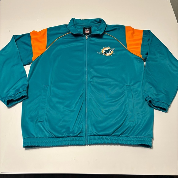 NFL Other - Retro MIAMI DOLPHINS NFL Track Jacket Size Extra Large EUC Football Teal 
